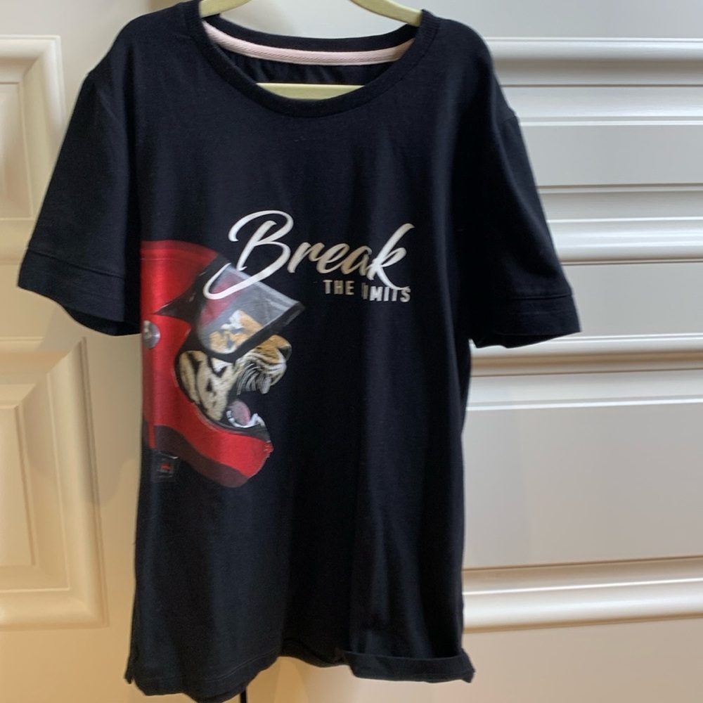 Lapin House kids boys black T-shirt size 12 tiger